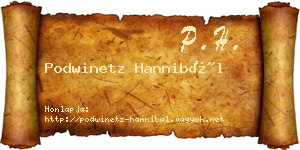 Podwinetz Hannibál névjegykártya
